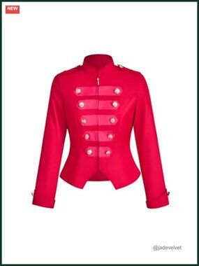 Women's Double Breasted Zip Up Vintage Steampunk Jacket Blazer